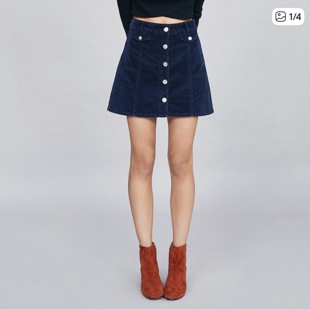 NWT Navy Blue Urban Outfitters Navy Corduroy Mini Skirt
